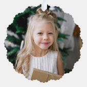 Elegante Sneeuwvlokkrans Rood Foto Kerstmis Ornament Kaart (Achterkant)