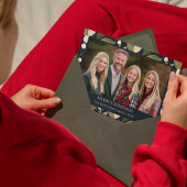 Elegante Snowberry Kerstfoto Feestdagenkaart