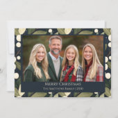 Elegante Snowberry Kerstfoto Feestdagenkaart (Voorkant)