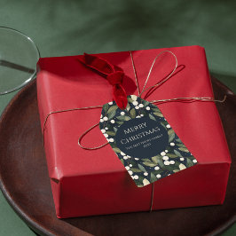 Elegante Snowberry Kerstmis Cadeaulabel