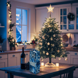 Elegante Snowflake Christmas Wine Gift Bag Wijn Cadeautas