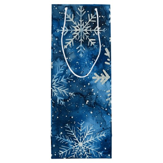 Elegante Snowflake Christmas Wine Gift Bag Wijn Cadeautas (Achterkant)