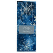 Elegante Snowflake Christmas Wine Gift Bag Wijn Cadeautas (Voorkant)