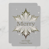Elegante Snowflake Corporate Christmas-Kaart Feestdagenkaart (Voorkant / Achterkant)