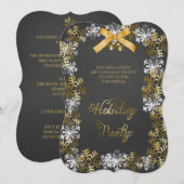 Elegante Snowflake Corporate Holiday Party Uitnodi Kaart (Voorkant / Achterkant)