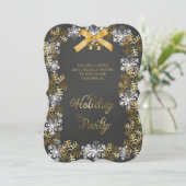 Elegante Snowflake Corporate Holiday Party Uitnodi Kaart (Staand voorkant)