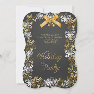 Elegante Snowflake Corporate Holiday Party Uitnodi Kaart