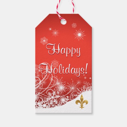 Elegante Snowflake Holiday Gift Labels Cadeaulabel (Voorkant)