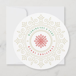 Elegante Snowflake Lijst Vakantie Groeten Feestdagenkaart