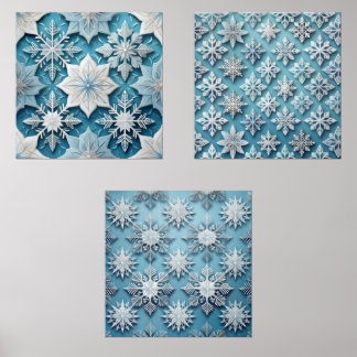 Elegante Snowflake Patroon Art Set