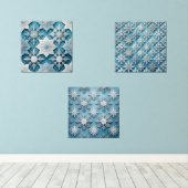 Elegante Snowflake Patroon Art Set (Houten vloer)