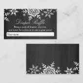 Elegante Snowflakes Baby shower Luier Raffle Ticke Informatiekaartje (Voorkant / Achterkant)
