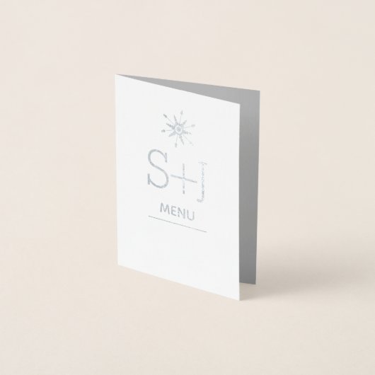Elegante Snowflakes Wedding Winter Menu (Voorkant)