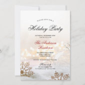 Elegante Snowy Baubles kerstfeest uitnodiging (Voorkant)