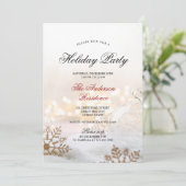 Elegante Snowy Baubles kerstfeest uitnodiging (Staand voorkant)