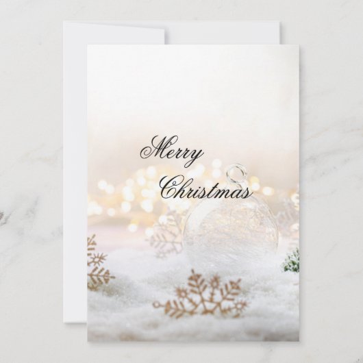 Elegante Snowy Baubles kerstfeest uitnodiging (Achterkant)