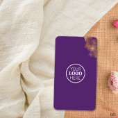 Elegante Social Media Paarse QR Code Gouden Schaar Visitekaartje