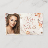 Elegante Sociale Icon QR-code Foto Make-up Visitekaartje (Voorkant)