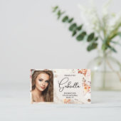 Elegante Sociale Iconen QR-code Foto Make-up Visitekaartje (Staand voorkant)