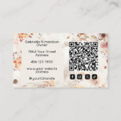 Elegante Sociale Iconen QR-code Foto Make-up Visitekaartje (Achterkant)