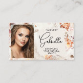 Elegante Sociale Iconen QR-code Foto Make-up Visitekaartje (Voorkant)