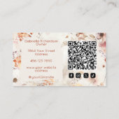 Elegante Sociale Iconen QR Code Foto Make-up Visitekaartje (Achterkant)