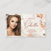 Elegante Sociale Iconen QR Code Foto Make-up Visitekaartje (Voorkant)