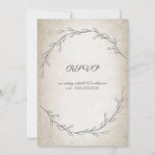 Elegante Soft Leaves Script Wedding met RSVP Kaart (Achterkant)