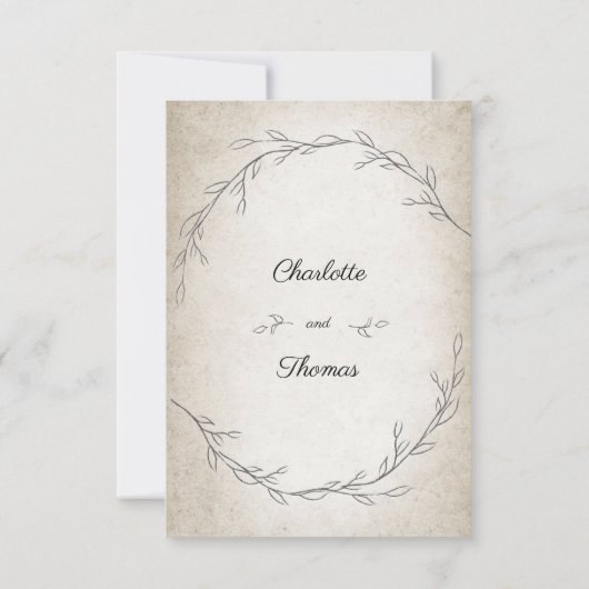 Elegante Soft Leaves Wedding RSVP Kaart (Achterkant)