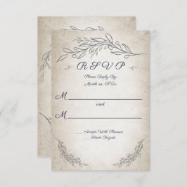 Elegante Soft Leaves Wedding RSVP Kaart