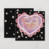 Elegante Soft Pastel Pink Heart Wedding Jubileum Bedankkaart (Voorkant / Achterkant)