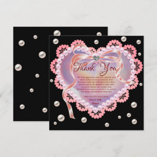 Elegante Soft Pastel Pink Heart Wedding Jubileum Bedankkaart