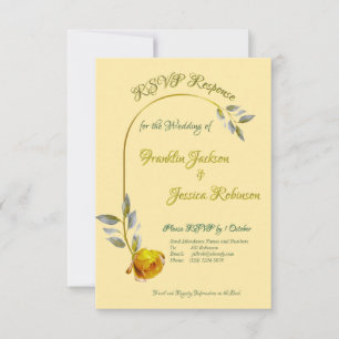 Elegante soft peace roos boter geel ovaal Trouwen RSVP Kaartje
