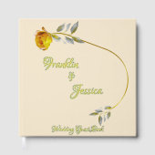 Elegante soft peace roos groen & goud ovaal bruilo gastenboek (Voorkant)