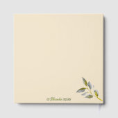 Elegante soft peace roos groen & goud ovaal bruilo gastenboek (Achterkant)