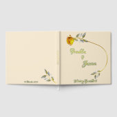 Elegante soft peace roos groen & goud ovaal bruilo gastenboek (Volledig)