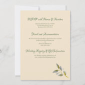 Elegante soft peace roos groen & goud ovaal bruilo kaart (Achterkant)