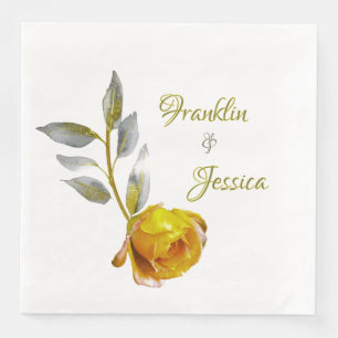 Elegante soft peace roos groen & goud ovaal bruilo servet