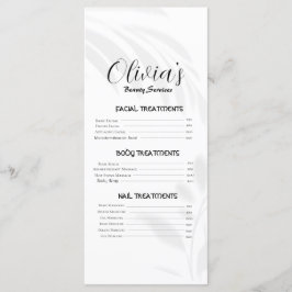 Elegante Soft White Beauty Services prijslijst Menu