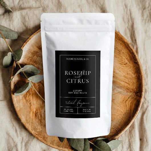 Elegante soja was smelt verticaal 3x2 rechthoekig  voedselcontainer etiket