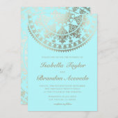 Elegante Solar Mandala bruiloft uitnodigingen goud (Voorkant / Achterkant)