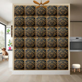 Elegante Solid Zwart Goud Grieks Decoratief Tegeltje