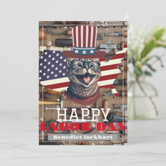 Elegante Solidariteit arbeidersdag met de vlag van Bedankkaart (Staand voorkant)