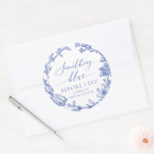 Elegante Something Blue Before I do Bruidsdouche Ronde Sticker (Envelop)