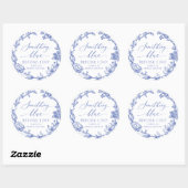 Elegante Something Blue Before I do Bruidsdouche Ronde Sticker (Vel)
