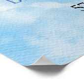 Elegante Something Blue Bloemige Bruidsborrel Poster (Hoek)