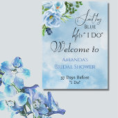 Elegante Something Blue Bloemige Bruidsborrel Poster