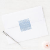 Elegante Something Blue Bruidsdouche Bedankt Vierkante Sticker (Envelop)