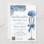 Elegante Something Blue Bruidsdouche Huwelijk Kaart (Voorkant)
