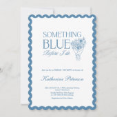 Elegante 'Something Blue' Bruidsdouche Kaart (Voorkant)